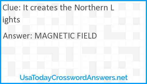 It creates the Northern Lights Answer