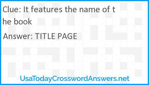 It features the name of the book Answer