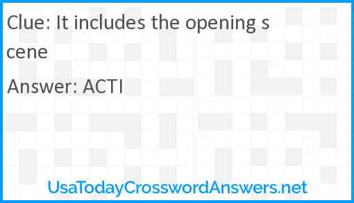 It includes the opening scene Answer
