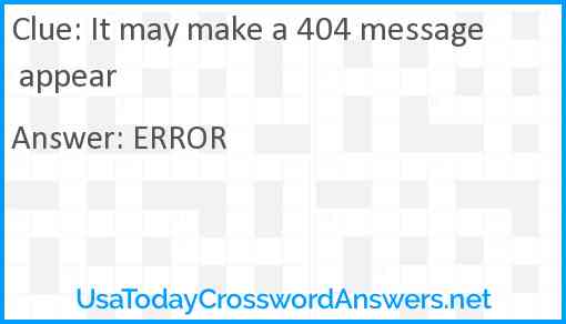 It may make a 404 message appear Answer