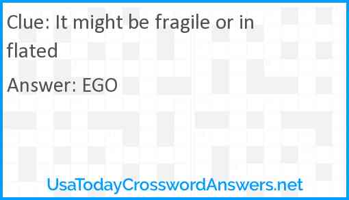 It might be fragile or inflated Answer