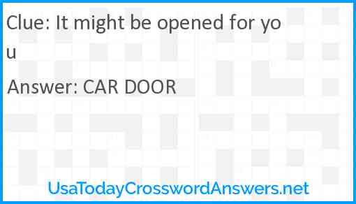 It might be opened for you Answer