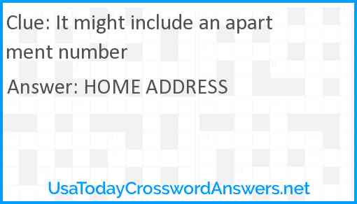 It might include an apartment number Answer