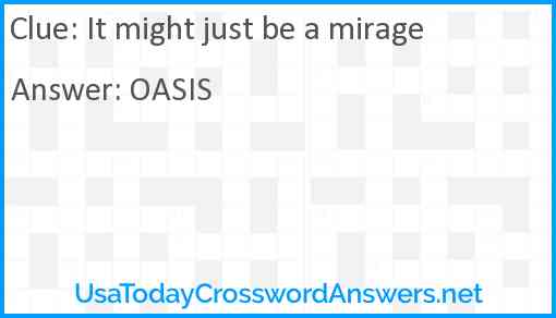 It might just be a mirage Answer