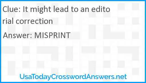 It might lead to an editorial correction Answer