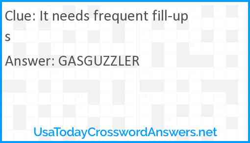 It needs frequent fill-ups Answer