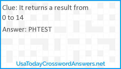 It returns a result from 0 to 14 Answer