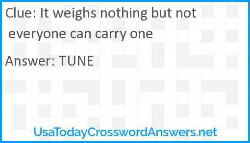 It weighs nothing but not everyone can carry one Answer