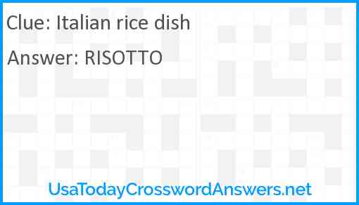 Italian rice dish Answer