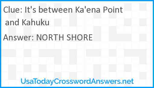 It's between Ka'ena Point and Kahuku Answer