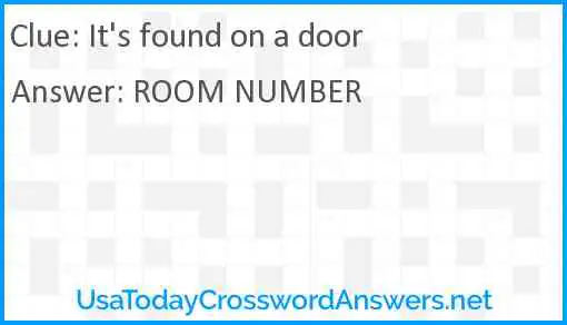 It's found on a door Answer