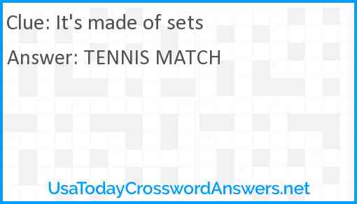 It's made of sets Answer