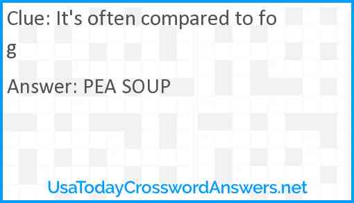 It's often compared to fog Answer