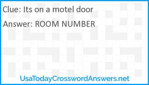 Its on a motel door Answer