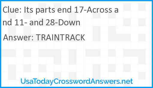 Its parts end 17-Across and 11- and 28-Down Answer