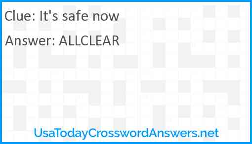 It's safe now! Answer