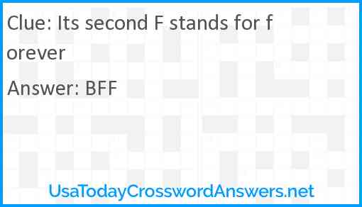 Its second F stands for forever Answer