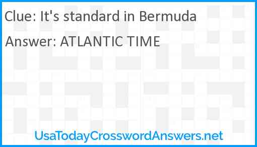 It's standard in Bermuda Answer