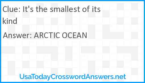 It's the smallest of its kind Answer