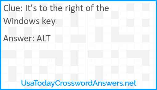 It's to the right of the Windows key Answer