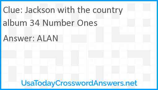 Jackson with the country album 34 Number Ones Answer
