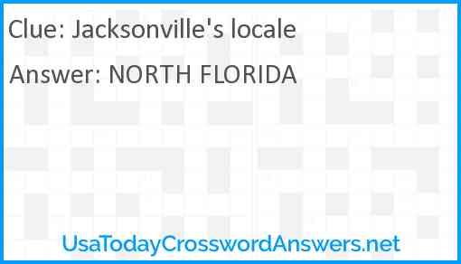 Jacksonville's locale Answer
