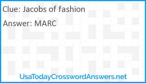 Jacobs of fashion Answer