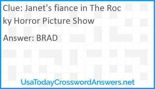 Janet's fiance in The Rocky Horror Picture Show Answer