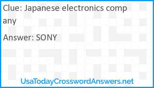 Japanese electronics company Answer