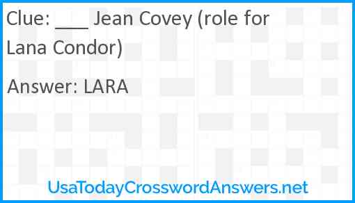 ___ Jean Covey (role for Lana Condor) Answer