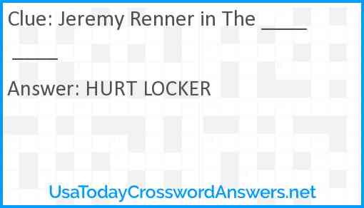 Jeremy Renner in The ____ ____ Answer