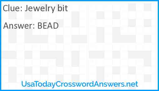 Jewelry bit Answer