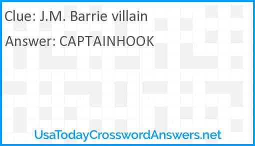 J.M. Barrie villain Answer