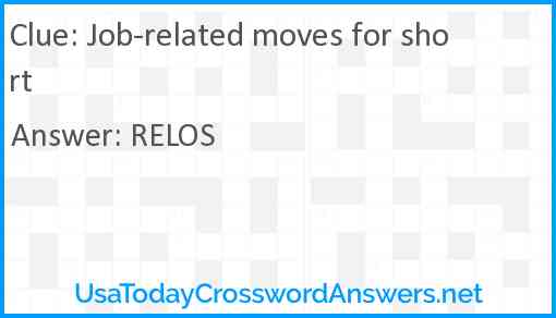 Job-related moves for short Answer