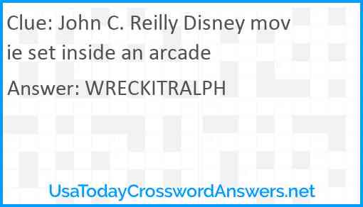 John C. Reilly Disney movie set inside an arcade Answer