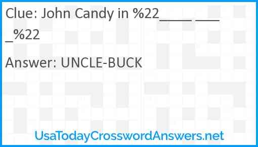 John Candy in %22____ ____%22 Answer