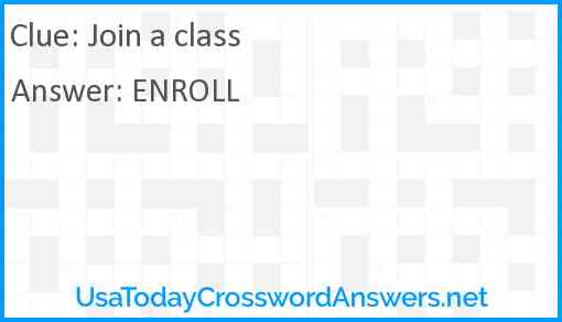 Join a class Answer