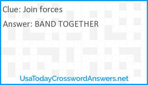Join forces Answer
