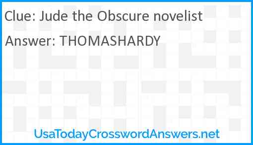 Jude the Obscure novelist Answer