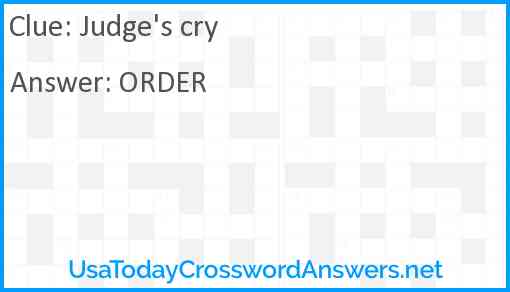 Judge's cry Answer