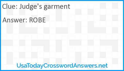 Judge's garment Answer