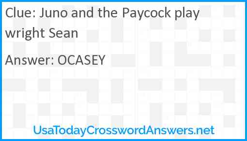 Juno and the Paycock playwright Sean Answer