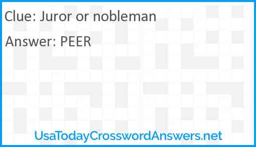 Juror or nobleman Answer