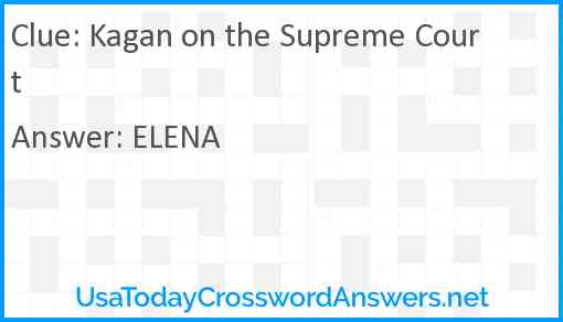 Kagan on the Supreme Court Answer