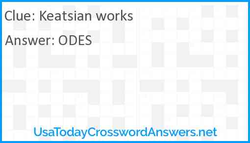 Keatsian works Answer