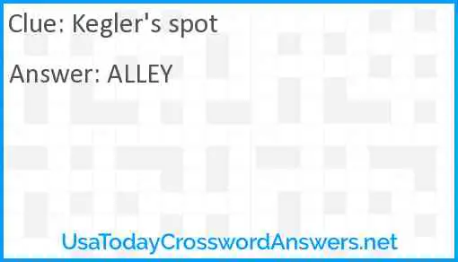Kegler's spot Answer