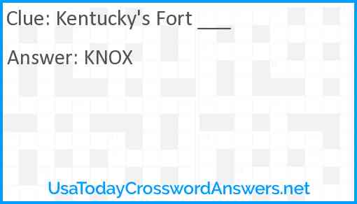 Kentucky's Fort ___ Answer