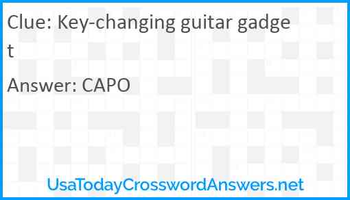 Key-changing guitar gadget Answer
