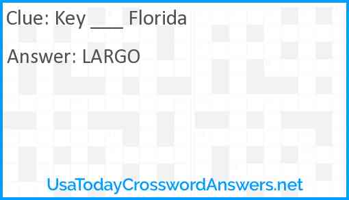 Key ___ Florida Answer