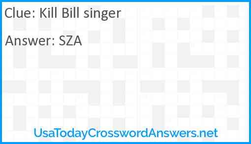 Kill Bill singer Answer